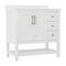 Flash Furniture Vega 36-in. Vanity w/Sink, Storage Cabinet w/Soft Close Doors, Open Shelf and 3 Drawers, White/Gold FS-VEGA36-KD-WH-GLD-GG - alternate 9